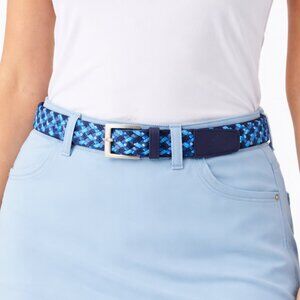 ADIDAS Braided Stretch Belt Woven Golf Casual Coastal Blue Women's Small, 39.5"